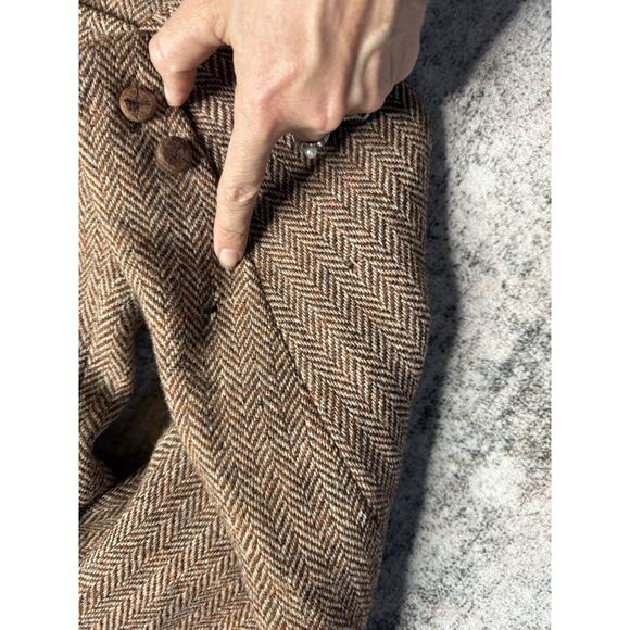 VTG Harris Tweed Sport Coat 44R Orange Unstructured Blazer Herringbone USA Read* - Picture 2 of 14